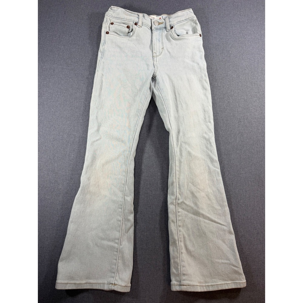Levis 726 Flare Jeans Girls Size 8 Light Wash Denim High Rise Retro Style